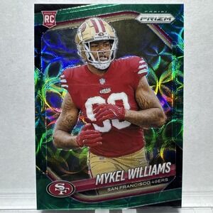 2025 Panini Prizm Mykel Williams #304 Green Scope Prizm /75 RC 49ers